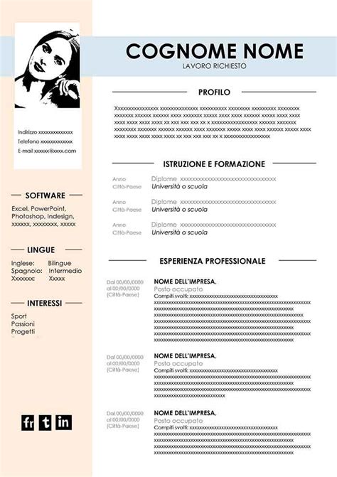 Cv format choose the right cv format for your needs. Curriculum Vitae Semplice da Compilare in Word | Modello ...