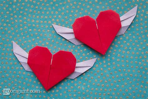 Flying Origami Heart — Valentines Day Origami Go Origami