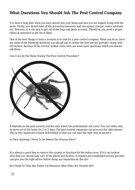 What Questions You Should Ask The Pest Control Company