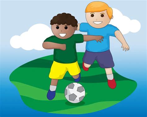 Kids Playing Soccer — Stock Vector © Artisticco 8909119