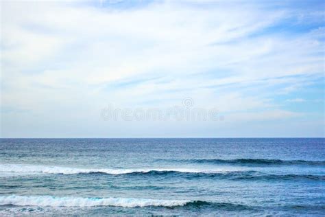 Atlantic Ocean Soft Surf And Cloudy Sky Stock Photo Image Of