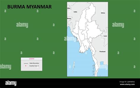 Burma Myanmar Map State And District Map Of Burma Myanmar Political Map Of Burma Myanmar With