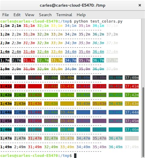 Python Color Chart