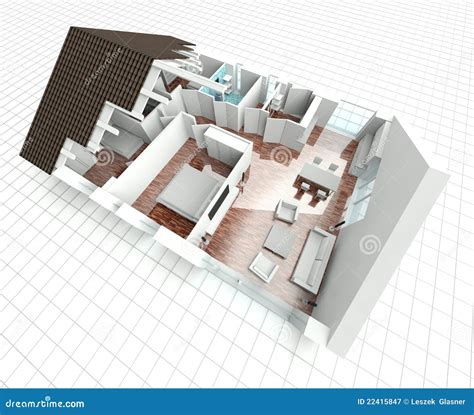 3d Rendering House Plan Stock Illustration Illustration Of Engineering