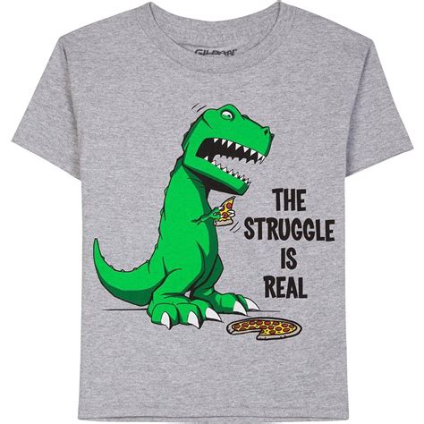 The Struggle Is Real Graphic Dinosaur Pizza T Shirt Real T Rex