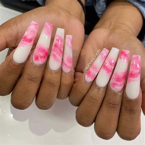 Pink And White Marble Nails A Match Made In Heaven Nail Designs Daily