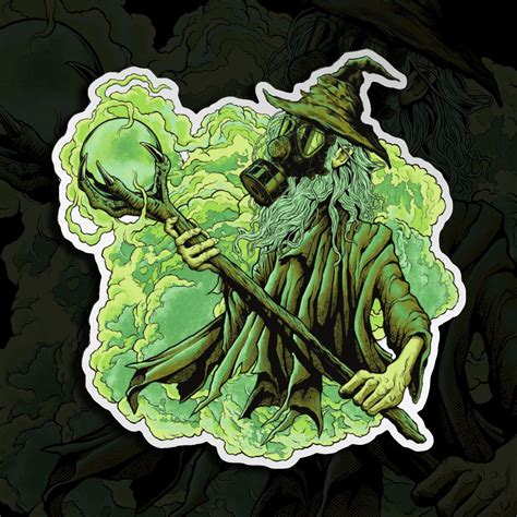 Wizard Sticker Glow In The Dark Heavy Hand Illustration