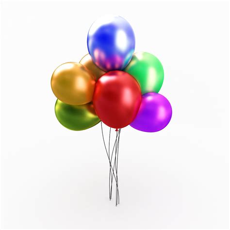 Balloons Colorful 3d Model Cgtrader