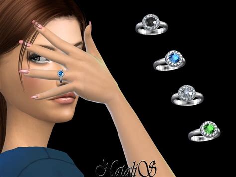 The Sims Resource Natalisdiamond Halo Ring Emerald Pendant Crystal