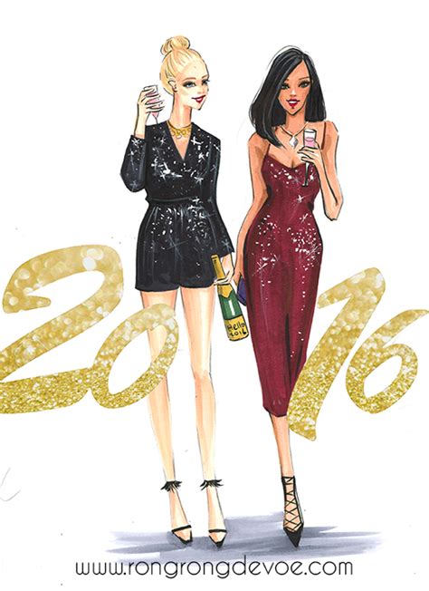 fashion illustrations to celebrate christmas and new year — fashion and beauty illustrator