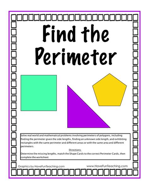 Finding The Perimeter Activity By Teach Simple