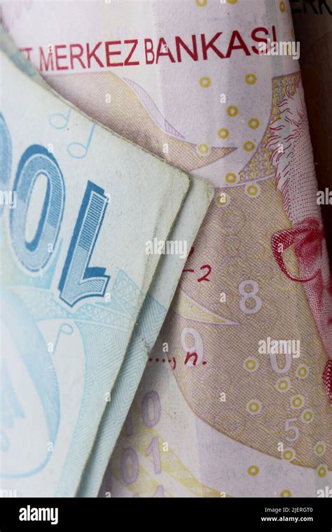 Close Up Turkish Lira Banknote Background Stock Photo Alamy