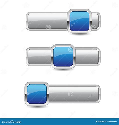 Glossy Rounded Rectangular Buttons Stock Vector Illustration Of