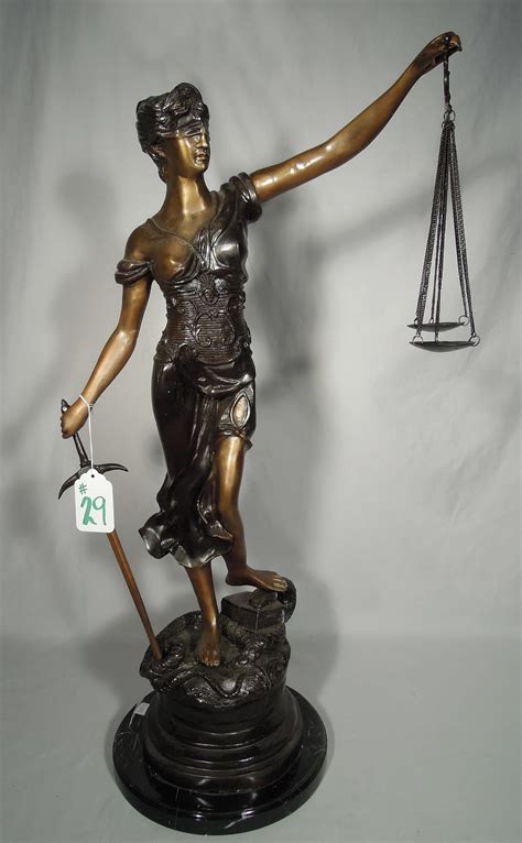Sold Price Bronze Sculpture Scales Of Justice December 5 0120 7