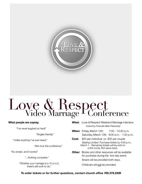 Love And Respect Marriage Conference Lafayette Community Church