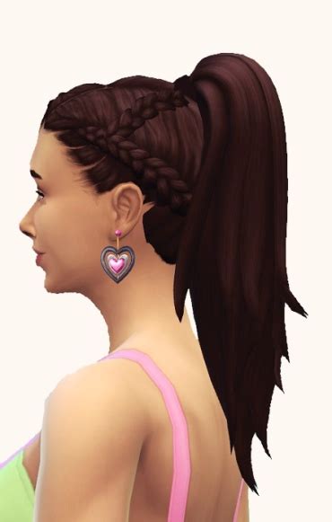 Birksches Sims Blog Front Braids And Ponytail Hair Retextured Sims 4