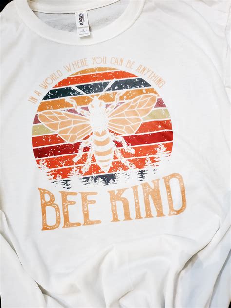 Bee Kind Custom T Shirt Polyester Full Color Shirt Bee Kind Retro Sh