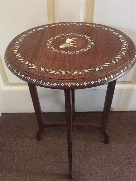 Early C20th Indian Ivory Inlaid Rosewood Occasional Table 610983