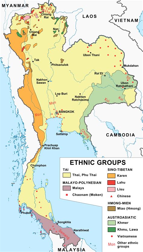 Demographics Of Thailand Map Thailand Map Asia Map