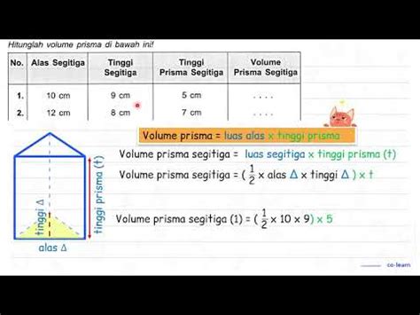 Hitunglah Volume Prisma Di Bawah Ini No Alas Segitiga Tinggi Segitiga