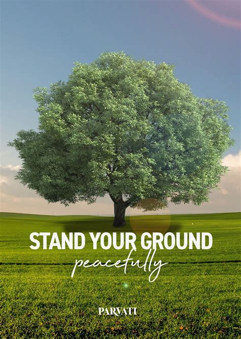 A Tree With The Words Stand Your Ground Peacefully In Front Of An Image