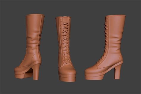 Stylized Boot 3 3d Model Boots Model Army Boots