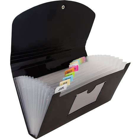 Jam 13 Pocket Expanding File Black 144pack Check Size 5 X 10 12