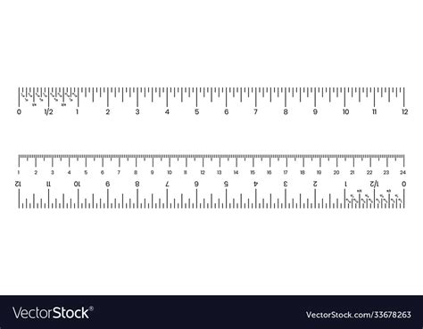 Ruler Inch Centimeter And Millimeter Scale Vector Image