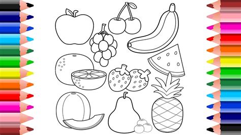 Many coloring sheets and pictures in this section. Healthy Fruits Coloring Pages for toddlers and kids ...