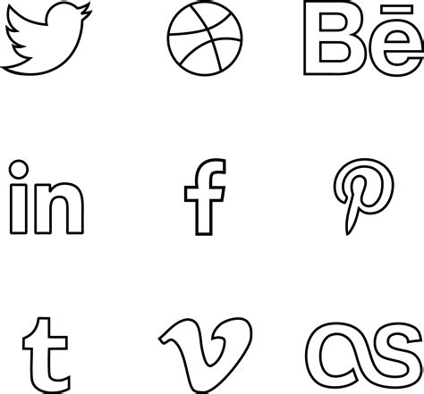 Free 65 Vector Psd Social Media Outline Icons In Svg Png