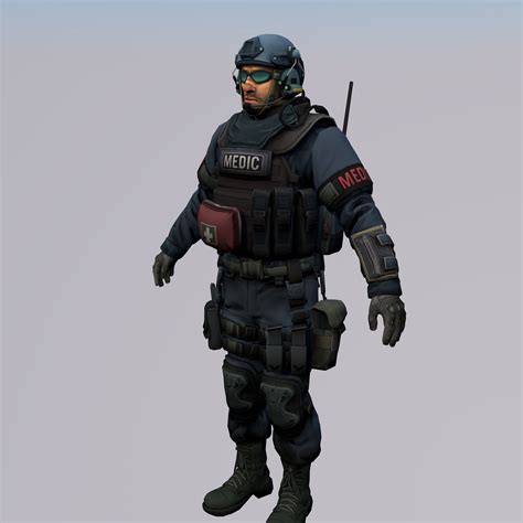 Agent From The Game Csgo John Kask Swat 3d Model Cgtrader