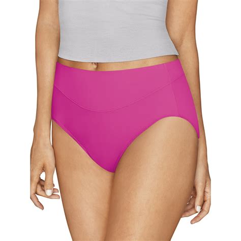 Hanes Hanes Womens Signature Smoothing Microfiber Hi Cut Underwear 6 Pack