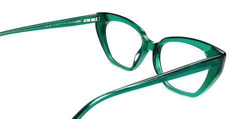 Marland 2 Crystal Green Cat Eye Glasses Specscart®