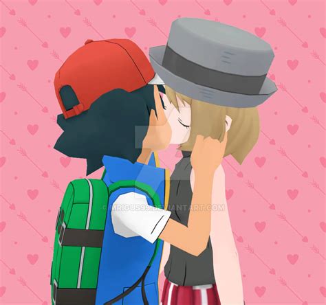 Pokemon Journeys Ash And Serena Kiss By Mrigus99 On Deviantart