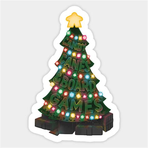 Board Gamer Christmas Tree Board Games Sticker Teepublic