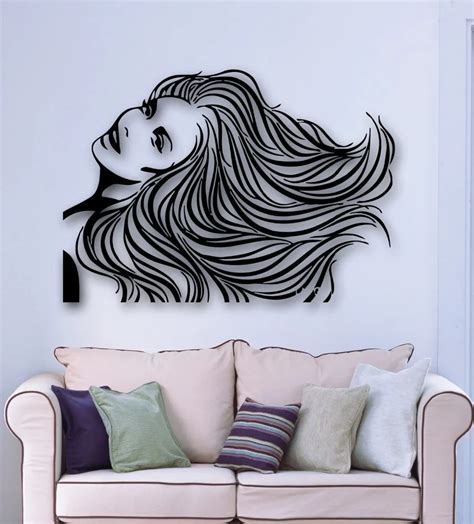 Wall Stickers Vinyl Decal Beauty Salon Sexy Girl Long Hair Hairstyle