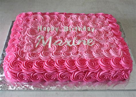 Pink Roses Sheet Cake Birthday Cake Birthday Cake Girls Birthday