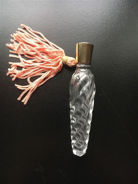 Elegant Glasscrystal French Perfume Bottle With Gold Screw On Etsy