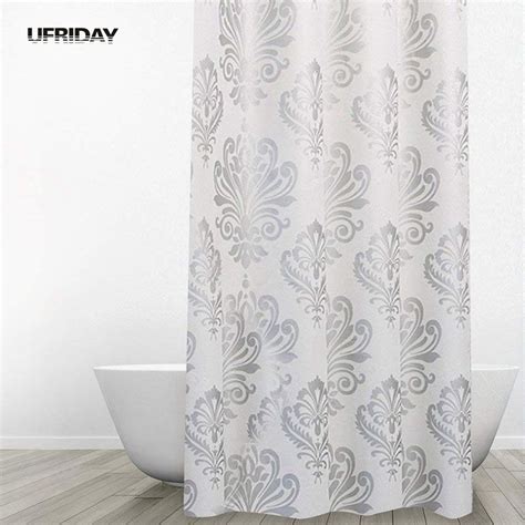 Ufriday Retro European Anti Mildew Peva Shower Curtain Flower Print