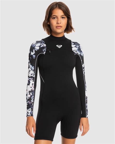 Roxy 25 Elite Xt St Printed Fz Gbs Wetsuit True Black Flowers Surfstitch