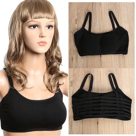Fashion Sexy Backless Hollow Out Strappy Padded Bra Crop Tops Women
