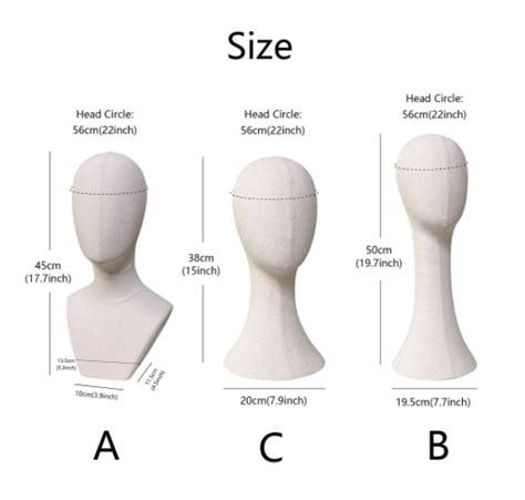 kukin mannequin head for hats and scarves display fabric covered male head models male head