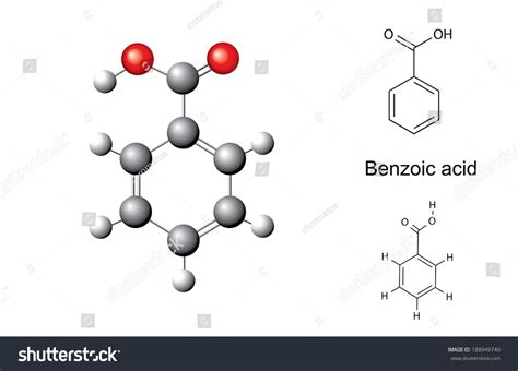 Structural Chemical Formulas Model Benzoic Acid Stock Vector Royalty