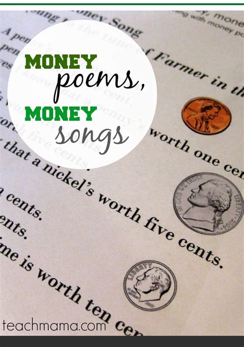 Money Poems Money Songs Fun Ways To Teach Kids About Money Money