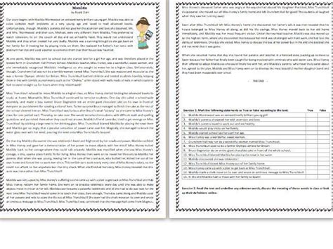 Exercise 4 of esl paper, is summary writing. Matilda - by Roald Dahl - Summary Reading & Comprehension ...