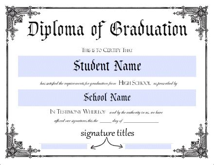 Certificates are one of the best way to appreciate someone for you can print and deliver each certificate template with less then 30 minutes. High School Diploma Template - Printable Certificate ...