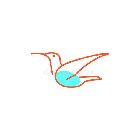 Flying Bird Line Art Creative Logo Template Vector Illustration Stock