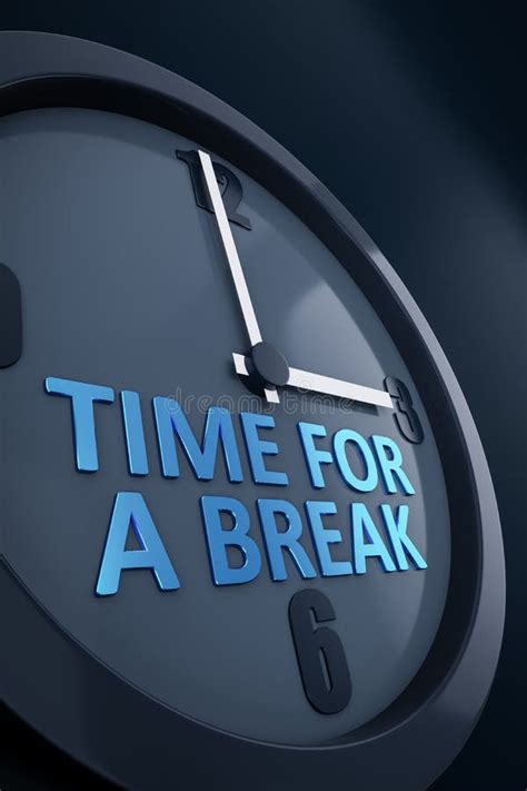 Clock With Text Time For A Break Stock Illustration Illustration Of