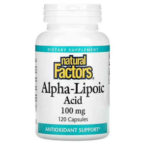 Natural Factors Alpha Lipoic Acid 100 Mg 120 Capsules