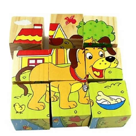 Cute Cartoon Puzzles Toy 3d Building Blocks Childrens Education